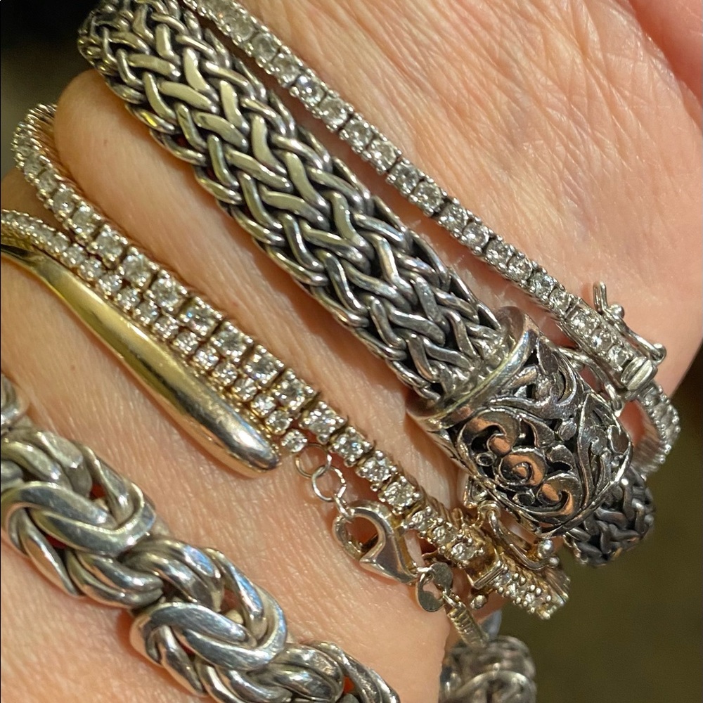 Silver bracelet 925 pure authentic handmade in Bali. 7.5”8mm wide. Perfect - Picture 11 of 15
